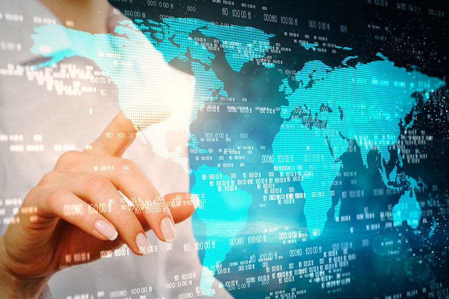 Mapa electrónico del mundo